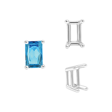 Load image into Gallery viewer, ITI NYC Four Prong Emerald Shape Wire Basket Settings in 18K Gold (3.00 x 2.25 mm - 8.00 x 6.00 mm)
