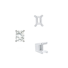 Load image into Gallery viewer, ITI NYC Four Prong Emerald Shape Solid Base Settings in Sterling Silver (5.00 x 3.00 mm - 8.50 x 6.50 mm)
