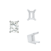 ITI NYC Four Prong Emerald Shape Solid Base Settings in Sterling Silver (5.00 x 3.00 mm - 8.50 x 6.50 mm)
