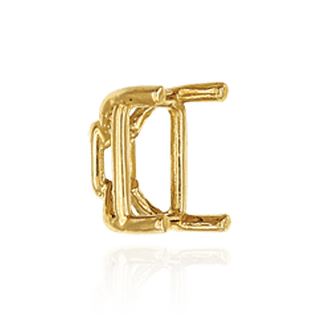 ITI NYC Four Prong Emerald Shape Tapered Base Wire Basket Settings in 14K Gold (5.00 x 3.50 mm - 14.00 x 13.50 mm)