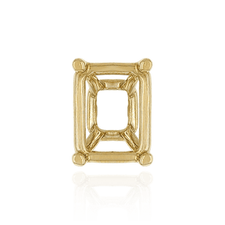 ITI NYC Four Prong Emerald Shape Tapered Base Wire Basket Settings in Sterling Silver (5.00 x 3.50 mm - 14.00 x 13.50 mm)