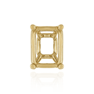 ITI NYC Four Prong Emerald Shape Tapered Base Wire Basket Settings in Sterling Silver (5.00 x 3.50 mm - 14.00 x 13.50 mm)