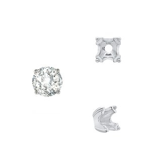 ITI NYC Round Fishtail Settings in Sterling Silver (4.00 mm - 8.00 mm)