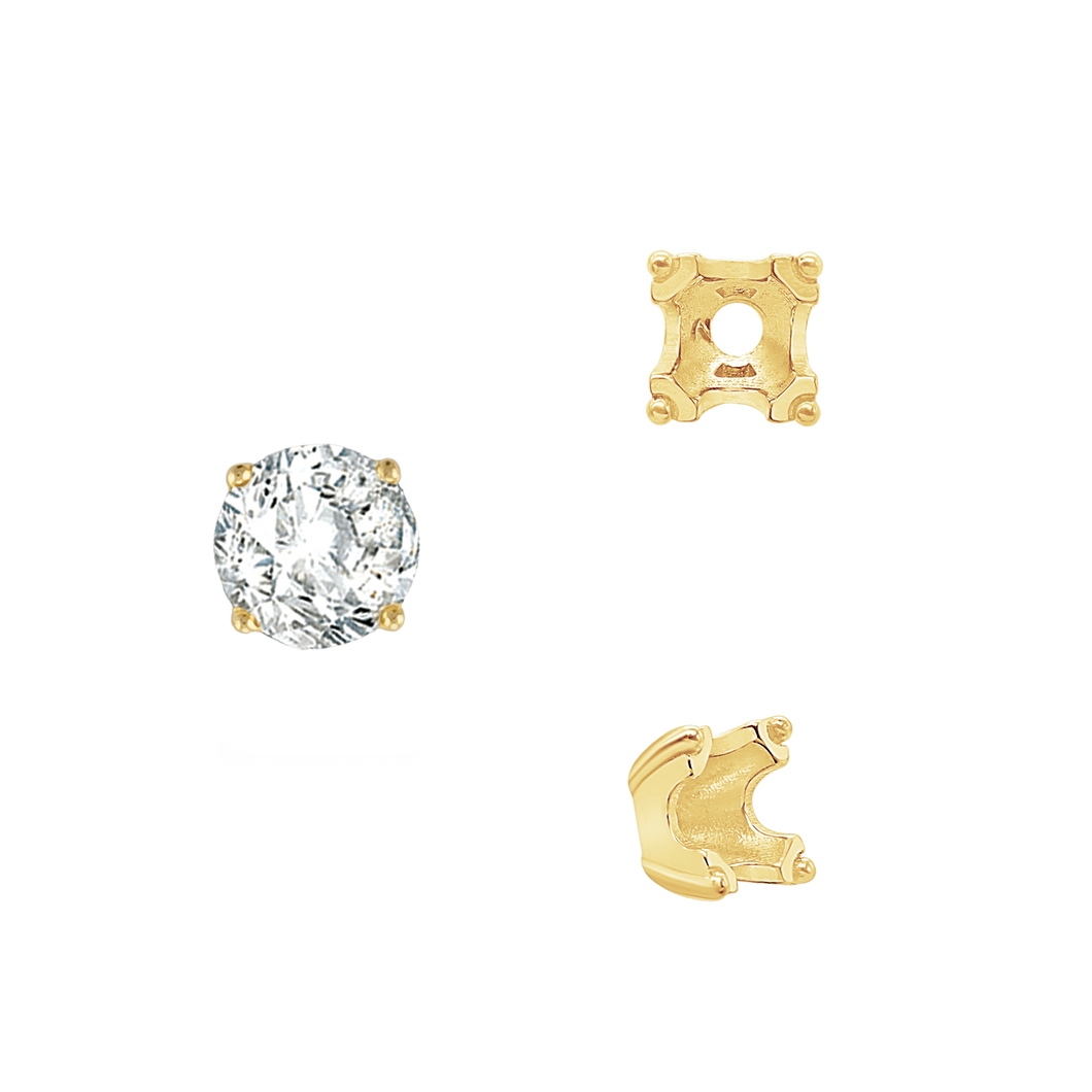 ITI NYC Round Fishtail Settings in 14K Gold (4.00 mm - 8.00 mm)