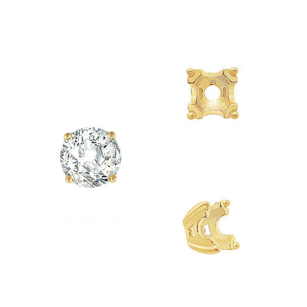 ITI NYC Round Fishtail Settings in 14K Gold (4.00 mm - 8.00 mm)