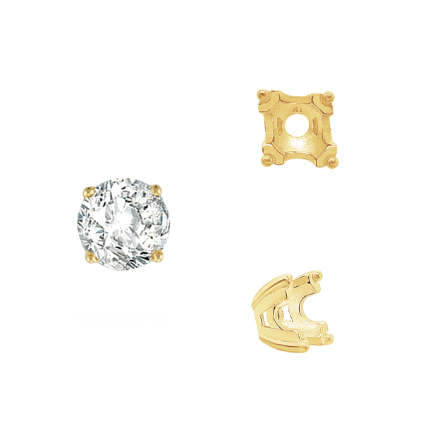 ITI NYC Round Fishtail Settings in 14K Gold (4.00 mm - 8.00 mm)