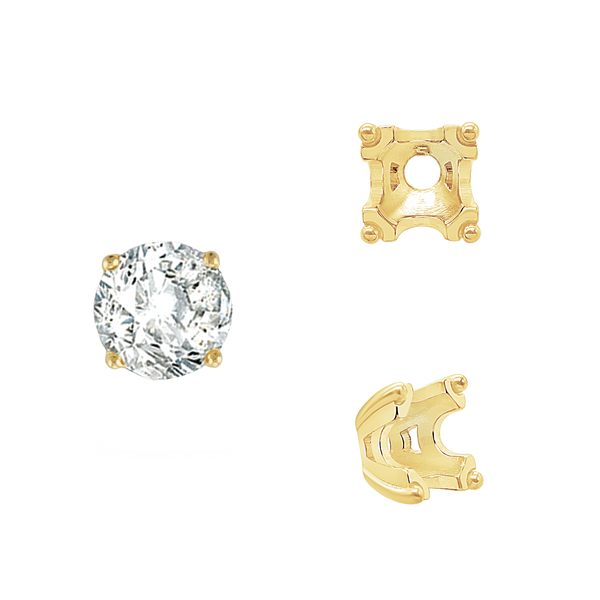 ITI NYC Round Fishtail Settings in 14K Gold (4.00 mm - 8.00 mm)