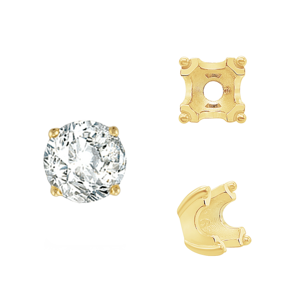 ITI NYC Round Fishtail Settings in 14K Gold (4.00 mm - 8.00 mm)