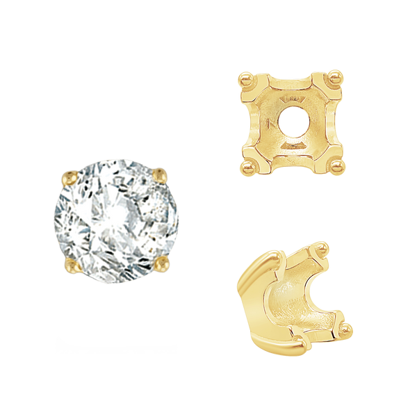 ITI NYC Round Fishtail Settings in 14K Gold (4.00 mm - 8.00 mm)