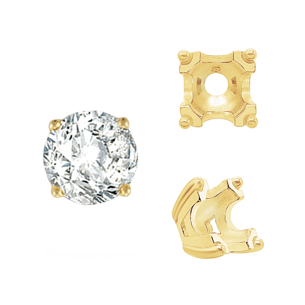 ITI NYC Round Fishtail Settings in 14K Gold (4.00 mm - 8.00 mm)