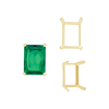 ITI NYC Four Prong Emerald Shape Single Wire Settings in 14K Gold (3.50 x 2.60 mm - 13.00 x 9.50 mm)
