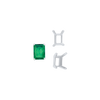 ITI NYC Four Prong Emerald Shape Single Wire Settings in Sterling Silver (3.50 x 2.60 mm - 13.00 x 9.50 mm)