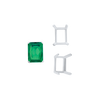ITI NYC Four Prong Emerald Shape Single Wire Settings in Sterling Silver (3.50 x 2.60 mm - 13.00 x 9.50 mm)