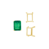 ITI NYC Four Prong Emerald Shape Single Wire Settings in 14K Gold (3.50 x 2.60 mm - 13.00 x 9.50 mm)