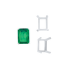 ITI NYC Four Prong Emerald Shape Single Wire Settings in Sterling Silver (3.50 x 2.60 mm - 13.00 x 9.50 mm)