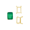 ITI NYC Four Prong Emerald Shape Single Wire Settings in 14K Gold (3.50 x 2.60 mm - 13.00 x 9.50 mm)