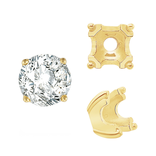 ITI NYC Round Fishtail Settings in 14K Gold (4.00 mm - 8.00 mm)