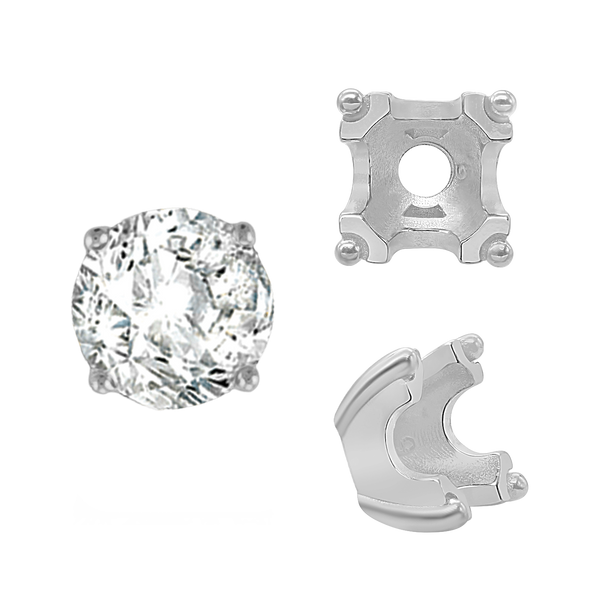 ITI NYC Round Fishtail Settings in Sterling Silver (4.00 mm - 8.00 mm)