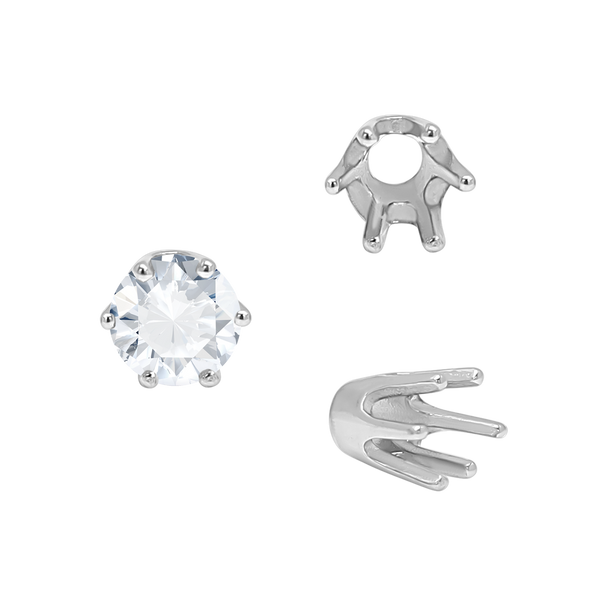 ITI NYC Six Prong Round Standard High Base Settings in Sterling Silver (2.60 mm - 9.25 mm)
