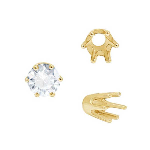 ITI NYC Six Prong Round Standard High Base Settings in 14K Gold (2.60 mm - 9.25 mm)