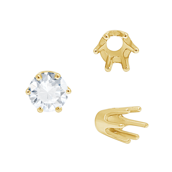 ITI NYC Six Prong Round Standard High Base Settings in 14K Gold (2.60 mm - 9.25 mm)