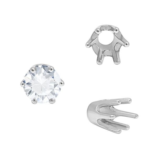 ITI NYC Six Prong Round Standard High Base Settings in 18K Gold (3.25 mm - 8.00 mm)
