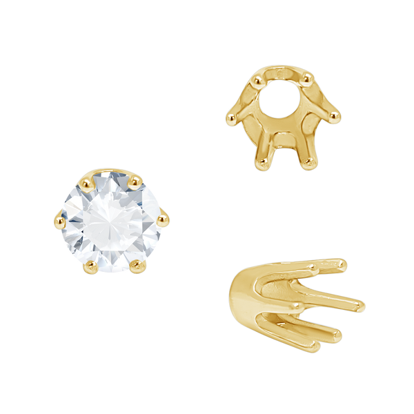 ITI NYC Six Prong Round Standard High Base Settings in 18K Gold (3.25 mm - 8.00 mm)