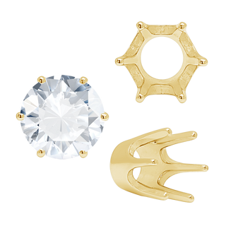 ITI NYC Six Prong Round Standard High Base Settings in 18K Gold (3.25 mm - 8.00 mm)