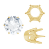 ITI NYC Six Prong Round Standard High Base Settings in 14K Gold (4.00 mm - 9.25 mm)