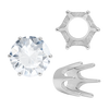 ITI NYC Six Prong Round Standard High Base Settings in Sterling Silver (4.00 mm - 9.25 mm)