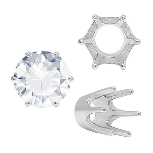 ITI NYC Six Prong Round Standard High Base Settings in 14K Gold (4.00 mm - 9.25 mm)