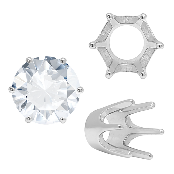ITI NYC Six Prong Round Standard High Base Settings in 14K Gold (4.00 mm - 9.25 mm)