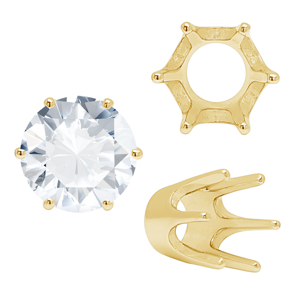 ITI NYC Six Prong Round Standard High Base Settings in 14K Gold (4.00 mm - 9.25 mm)