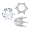 ITI NYC Six Prong Round Standard High Base Settings in Sterling Silver (4.00 mm - 9.25 mm)