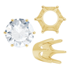 ITI NYC Six Prong Round Standard High Base Settings in 18K Gold (4.00 mm - 8.00 mm)