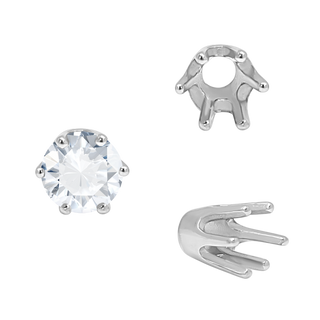 ITI NYC Six Prong Round Standard High Base Settings in Sterling Silver (4.00 mm - 9.25 mm)
