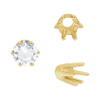 ITI NYC Six Prong Round Standard High Base Settings in 18K Gold (4.00 mm - 8.00 mm)
