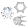 ITI NYC Six Prong Round Standard High Base Settings in 14K Gold (4.00 mm - 9.25 mm)