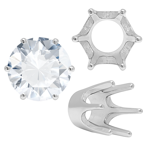 ITI NYC Six Prong Round Standard High Base Settings in 14K Gold (4.00 mm - 9.25 mm)