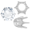ITI NYC Six Prong Round Standard High Base Settings in 14K Gold (4.00 mm - 9.25 mm)