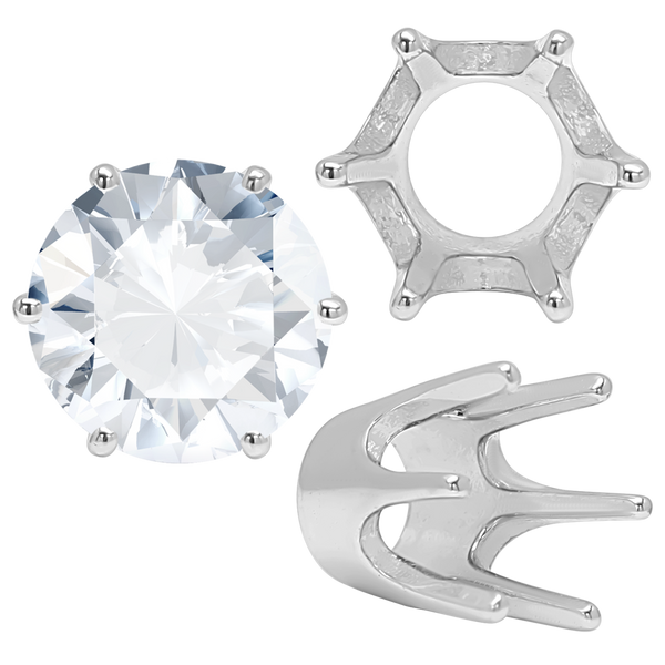 ITI NYC Six Prong Round Standard High Base Settings in 14K Gold (4.00 mm - 9.25 mm)