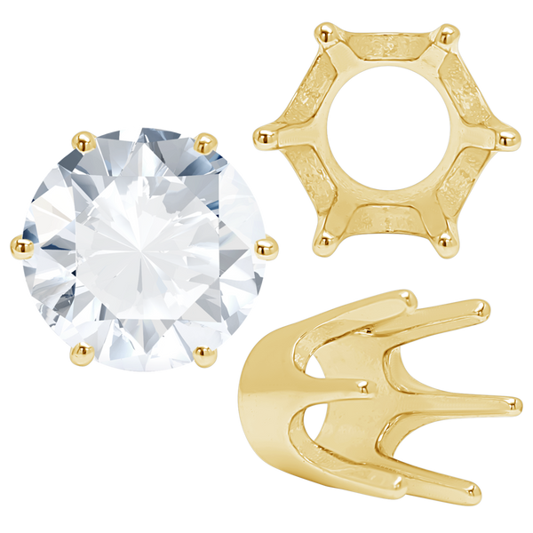 ITI NYC Six Prong Round Standard High Base Settings in 14K Gold (4.00 mm - 9.25 mm)