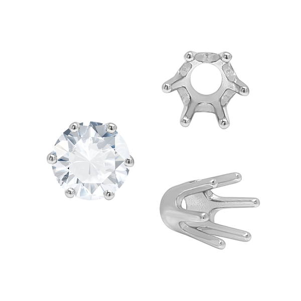 ITI NYC Six Prong Round Standard High Base Settings in 18K Gold (3.25 mm - 8.00 mm)