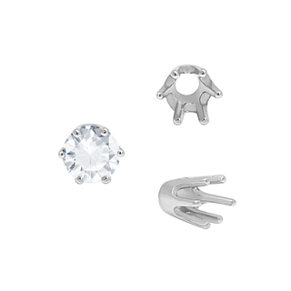ITI NYC Six Prong Round Standard High Base Settings in Sterling Silver (2.60 mm - 9.25 mm)