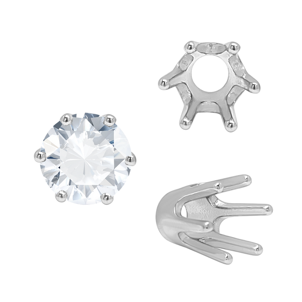 ITI NYC Six Prong Round Standard High Base Settings in 14K Gold (4.00 mm - 9.25 mm)