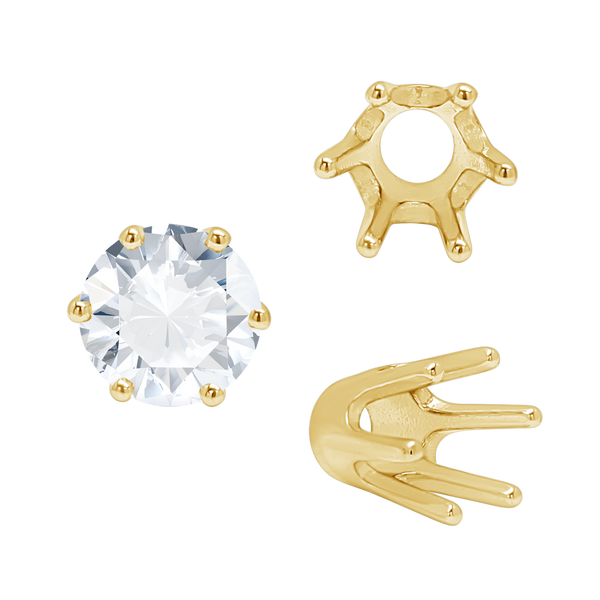 ITI NYC Six Prong Round Standard High Base Settings in 14K Gold (4.00 mm - 9.25 mm)