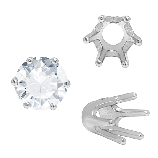 ITI NYC Six Prong Round Standard High Base Settings in 18K Gold (3.25 mm - 8.00 mm)