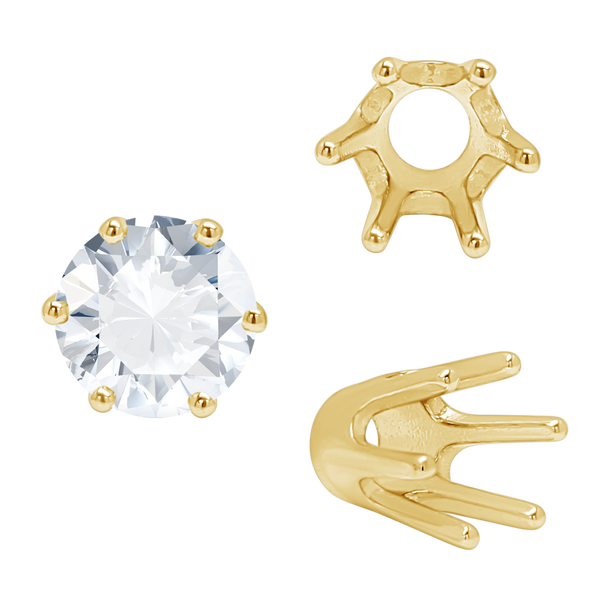 ITI NYC Six Prong Round Standard High Base Settings in 18K Gold (3.25 mm - 8.00 mm)