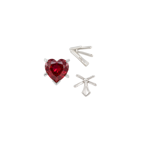 ITI NYC V-End Heart Shape Solitaire Settings in 14K Gold (Die-Struck) (4.00 x 4.00 mm - 7.00 x 7.00 mm)