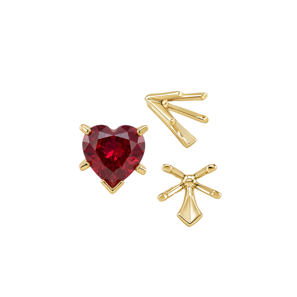ITI NYC V-End Heart Shape Solitaire Settings in 14K Gold (Die-Struck) (4.00 x 4.00 mm - 7.00 x 7.00 mm)